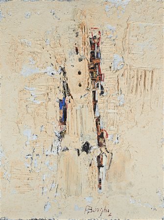 Alfonso Borghi (1944) Viaggio d'inverno (A. Bertolucci) 2011 Olio e collage...