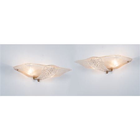 ERCOLE BAROVIER, Rara coppia di lampade da parete