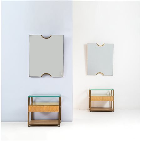 GIOVANNI GARIBOLDI, Coppia di comodini con specchiere