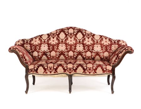 MOBILE DEL XVIII SECOLO DIVANO A VENTAGLIO IN NOCE, PIEMONTE, XVIII SECOLO,...