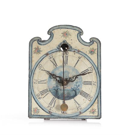 OROLOGIO DA MURO PENDOLA DA MURO, XVIII SECOLO, cassa in ferro con meccanismo...