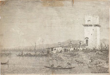 CANAL ANTONIO 1697 - 1768La Torre di MalgheraIncisione all'acquaforte su...