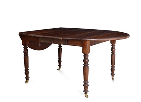 MOBILE DEL XIX SECOLO TAVOLO IN NOCE, XIX SECOLO, ad alette allungabile con...