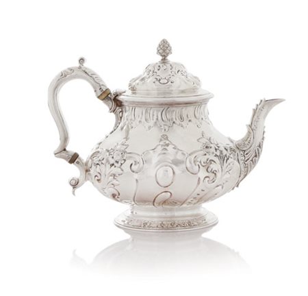 ARGENTI D'EPOCA TEIERA IN ARGENTO, LONDRA, 1853, ARGENTIERI BARNARD E...