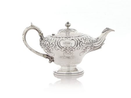 ARGENTI D'EPOCA TEIERA CON COPERCHIO WILLIAM IV IN ARGENTO, EDIMBURGO, 1833,...