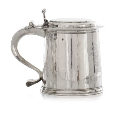 ARGENTI D'EPOCA RARO TANKARD CARLO II IN ARGENTO, LONDRA, 1681, troncoconico...