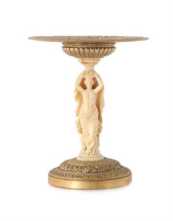 BLARD THEODORE JACQUES NICOLAS 1795 - 1855Alzata con fusto a figura...