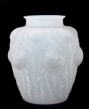 LALIQUE VASO "DOMREMY" (O "CHARDONS") IN VETRO OPALESCENTE, R.LALIQUE,...