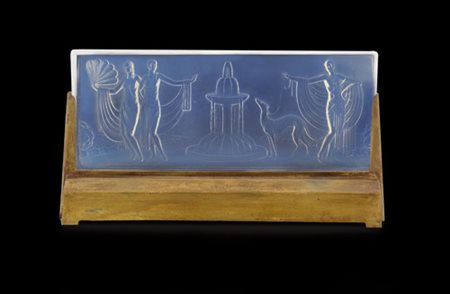 SABINO PARIS LAMPADA CON PLACCA IN VETRO OPALESCENTE "L'ELEGANCE", SABINO...