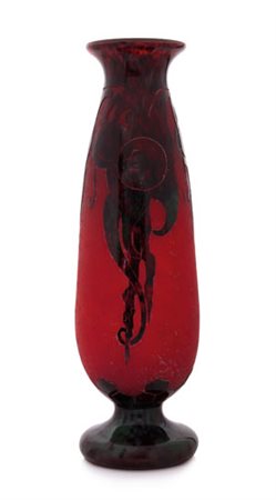 LE VERRE FRANCAIS VASO IN VETRO DOPPIO, LE VERRE FRANCAIS, 1924 CA., decoro...