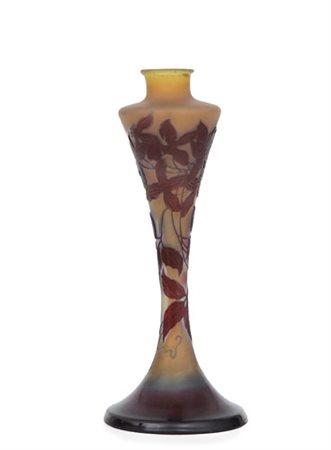 GALLE' BASE PER LAMPADA IN VETRO DOPPIO, GALLE', 1900 CA., a balaustro con...