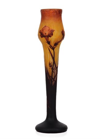 DAUM NANCY VASO IN VETRO DOPPIO, DAUM NANCY, 1910 CA., a calice su base...