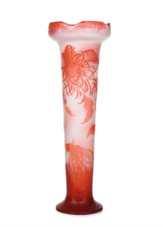 GALLE' VASO IN CRISTALLO DOPPIO, GALLE', 1890 CA., troncoconico rastremato...