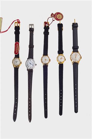 LOTTO DI CINQUE OROLOGI LADY<BR>Mod. “Lady Dress Watch”, anni '70
