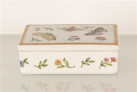 Scatolina Henriette decorata con api, farfalle, coccinelle e fiori   