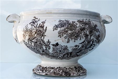 Zuppiera Colandine con decori a chinoiserie   