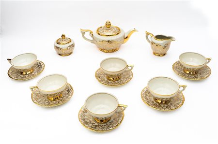 Servizio Bavaria da The da 6  lumeggiato in oro   