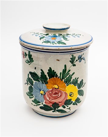 Portastrutto Pulsinelli con decoro a fioraccio.   Manifattura di Palena del XIX secolo