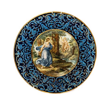 R.Pardi, Piatto Raffigurante figura muliebre allegorica   Rinaldo Pardi