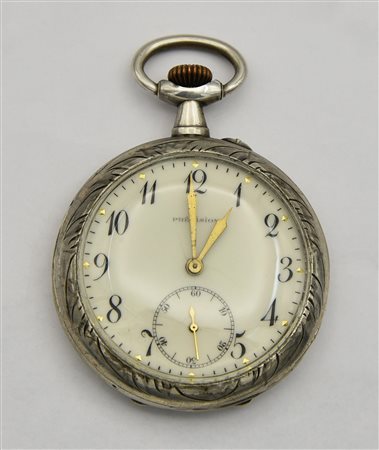 Orologio da tasca Precision, primi 900, acciaio CASSA: in acciaio lavorata a...