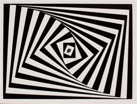 LANZARETTI Alberto Thiene, 1955 Black and white, 2014 smalto e tecnica mista...