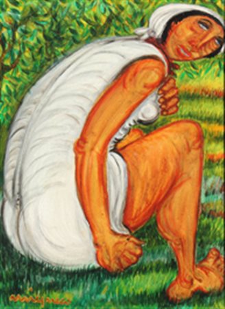 MIGNECO Giuseppe Messina 1908 - Milano 1997 Senza titolo olio su tela cm....