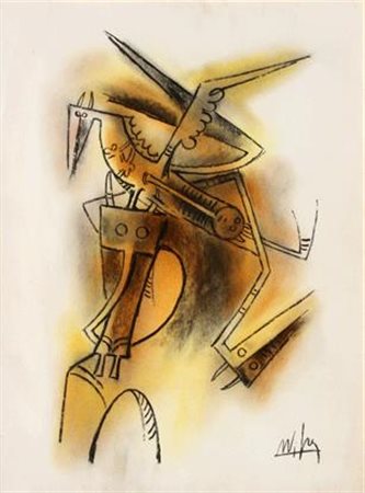 LAM Wifredo Sagua la Grande 1902 - Parigi 1982 Senza titolo, 1976 pastelli su...