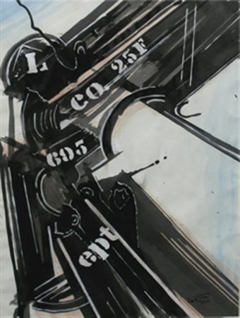 BERTINI Gianni Pisa 1922 - Normandia 2010 Ercole ivre, 1960 tempera su carta...