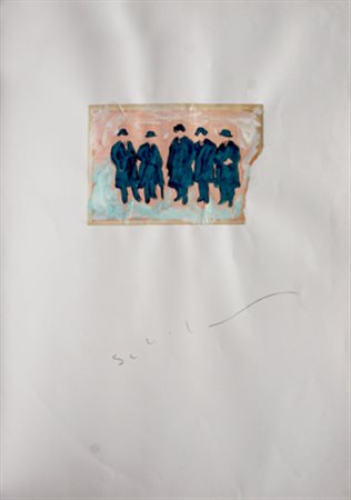 SCHIFANO Mario Homs 1934 - Roma 1998 Senza titolo, 1974 collage e smalto su...