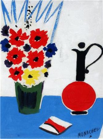 MONACHESI Sante Macerata 1910 - Roma 1991 Senza titolo olio su tela cm. 68 x...