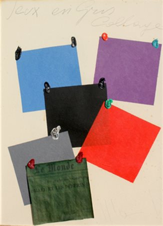 MONDINO Aldo Torino 1938 - Torino 2005 Jeux en Gris Collage, anni 70 pittura...