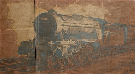 PIGNATELLI Luca Milano 1962 Treno, 2008 olio su tela cm. 60 x 110 Firma,...