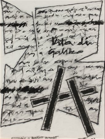 CERETTI Mino Milano 1930 Omaggio a Bertold Brecht, 2002 grafite su cartoncino...