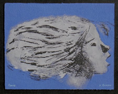 BUENO Xavier Vera de Bidasoa 1915 - Fiesole 1979 Figura prova di colore su...