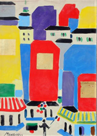 MONACHESI Sante Macerata 1910 - Roma 1991 Parigi Agrà olio su tela cm. 70 x...