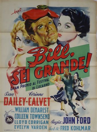 Mario Tempesti - Manifesto cinema due fogli ''Bill, sei grande'', 1950