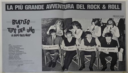 Fotobusta ''I Beatles in tutti per uno a hard day's night'', 1976