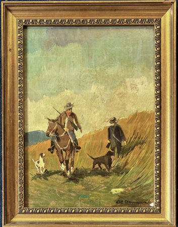 Carlo Domenici, Livorno 1897 - 1981 Portoferraio (LI), Butteri a cavallo