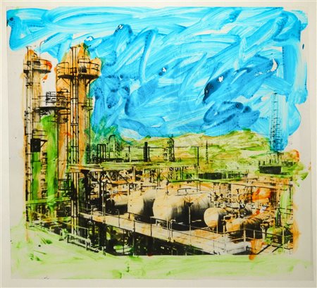 Mario Schifano (Homs Libia 20/09/1934-Roma 26/01/1998)  - Paesaggio