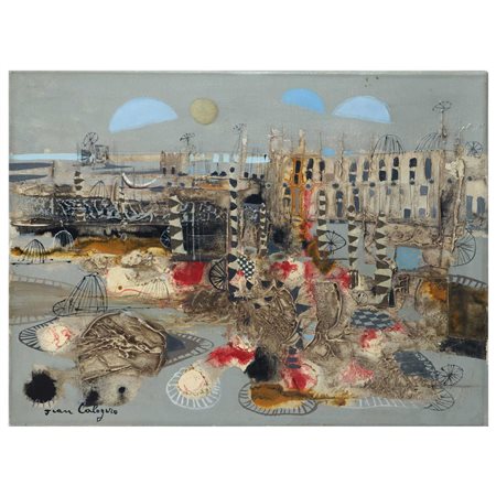 Jean Calogero (Catania 1922-Acicastello 2001)  - Paesaggio urbano fantastico