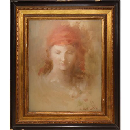 Domenico Abate Cristaldi (Catania  1891-Roma  1949)  - Volto femminile