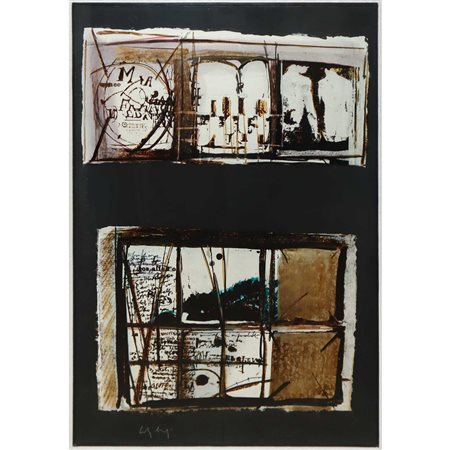 Giorgio Celiberti (Udine 19/11/1929)  - Pagina e porticato, 1987