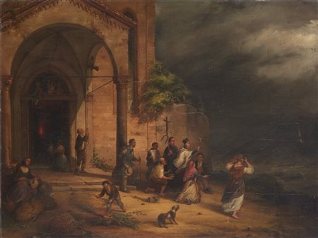 Carlo Canella (Attribuito)

"L'arrivo del temporale" 
olio su tela (cm 73x96)
in