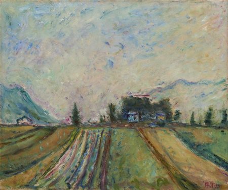Arturo Tosi "Paesaggio" 
olio su tela (cm 50x60)
firmato in basso a destra
al re