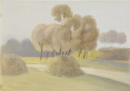 Sexto Canegallo "Paesaggio con alberi" 
olio su tela (cm 45x65)
firmato al retro