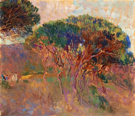 Plinio Nomellini "Isola d'Elba selvaggia" 
olio su tela (cm 70x80)
firmato e isc