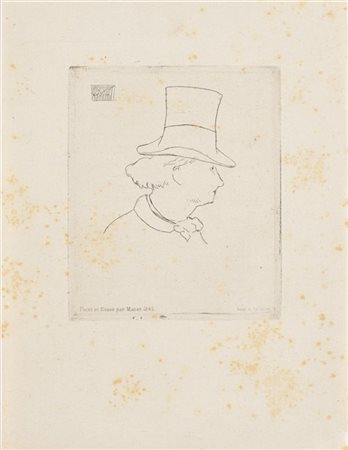Edouard Manet "Baudelaire" 
acquaforte (cm 10x8) (difetti)