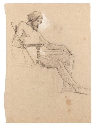 Mosè Bianchi Lotto composto da quattro tecniche miste su carta raffiguranti "Stu