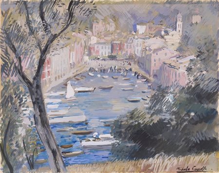 Michele Cascella "Portofino" 1949
tecnica mista su carta (cm 30x38)
firmato in b