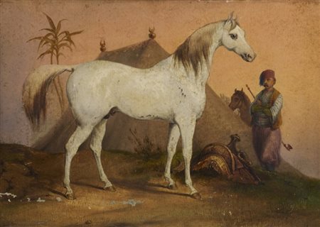 Scuola francese del secolo XIX, Coppia di dipinti raffiguranti "Soggetti orient